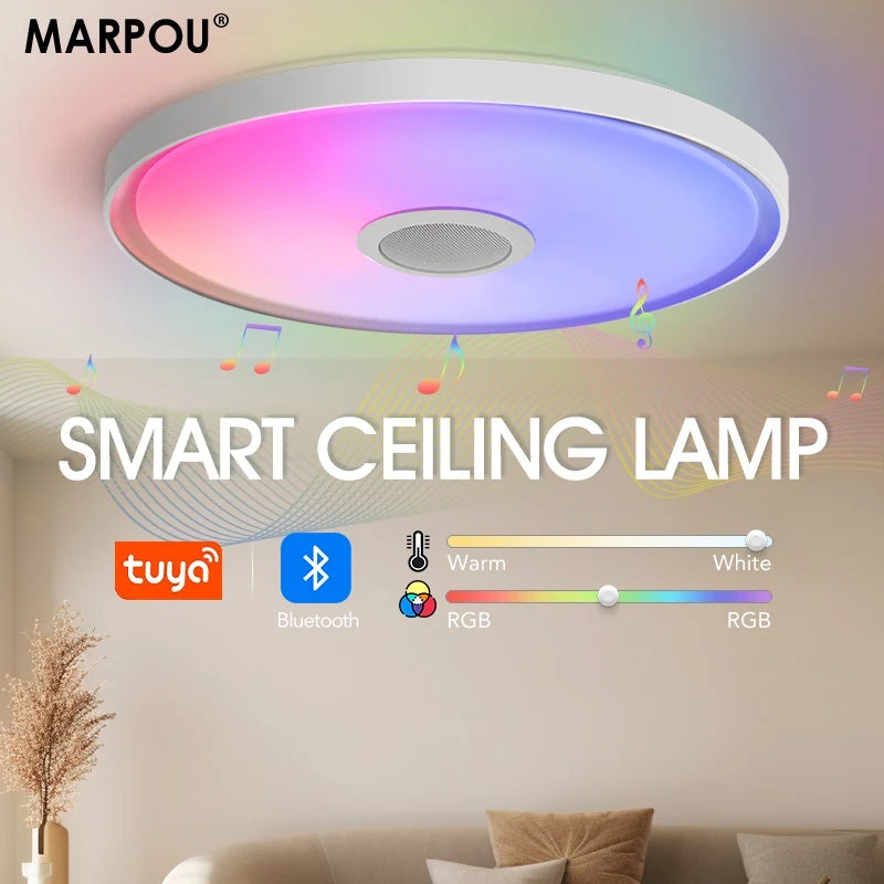 lampe intelligente blanc moderne flux lumineux variable télécommande application mobile