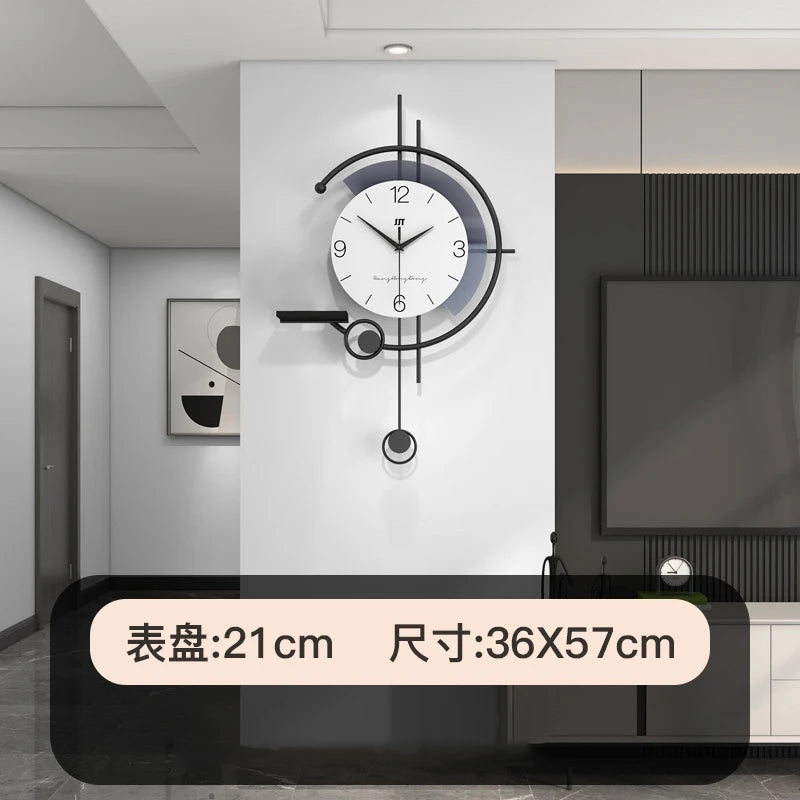 horloge murale moderne minimaliste noir blanc salon aiguille rond simple decoration interieur