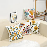 taie d'oreiller carrée moderne motif floral multicolore polyester décoration lit canapé voiture