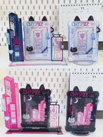 cadre photo cyberpunk transparent graphismes futuriste noir rose violet