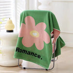serviette bain coton jaune vert papillons fleurs moderne absorbante douce grandes dimensions