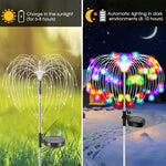 guirlande lumineuse solaire multicolore moderne led rouges vertes bleues jaunes fil métal spirale piquet