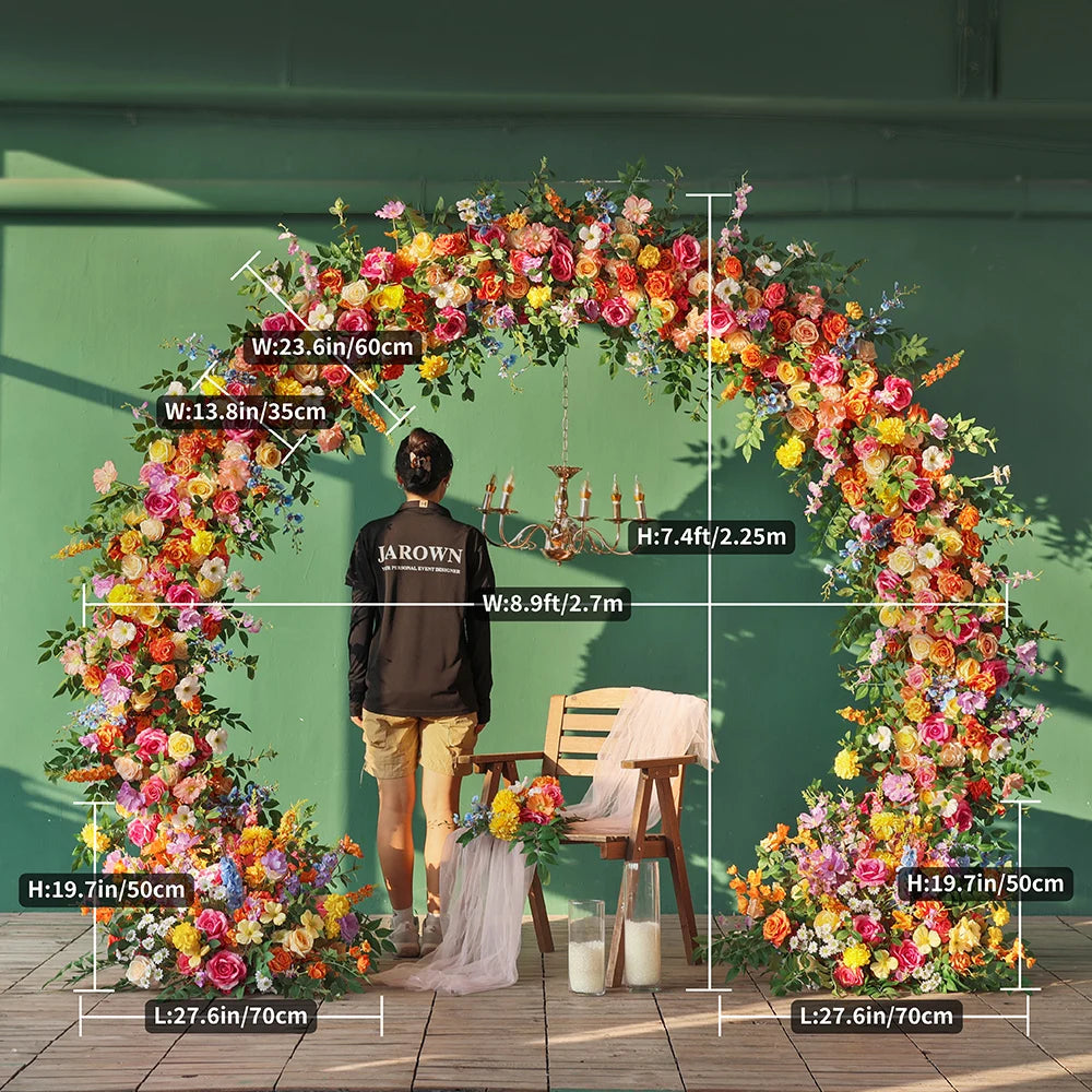 décoration mariage arches fleurs artificielles couleurs vives bouquet romantique extérieurintérieur