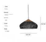 suspension lumineuse tissée naturelle moderne rustique salon chambre led 90 260v e27