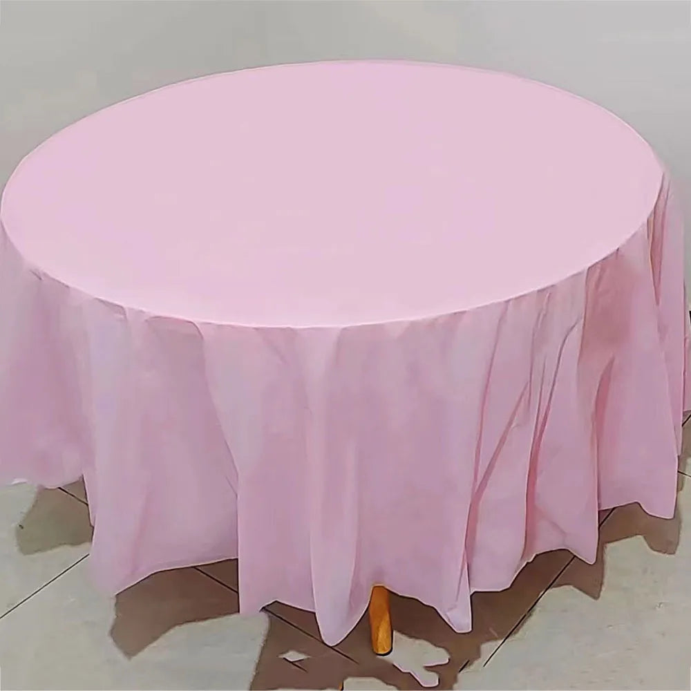 nappe table ronde uni bleue verte rose moderne opaques 213cm discothèque événement anniversaire