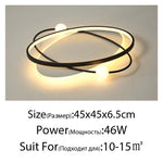lampe led moderne anneaux entrelacés noir or blanc chaud froid dimmable minimaliste chambre salon