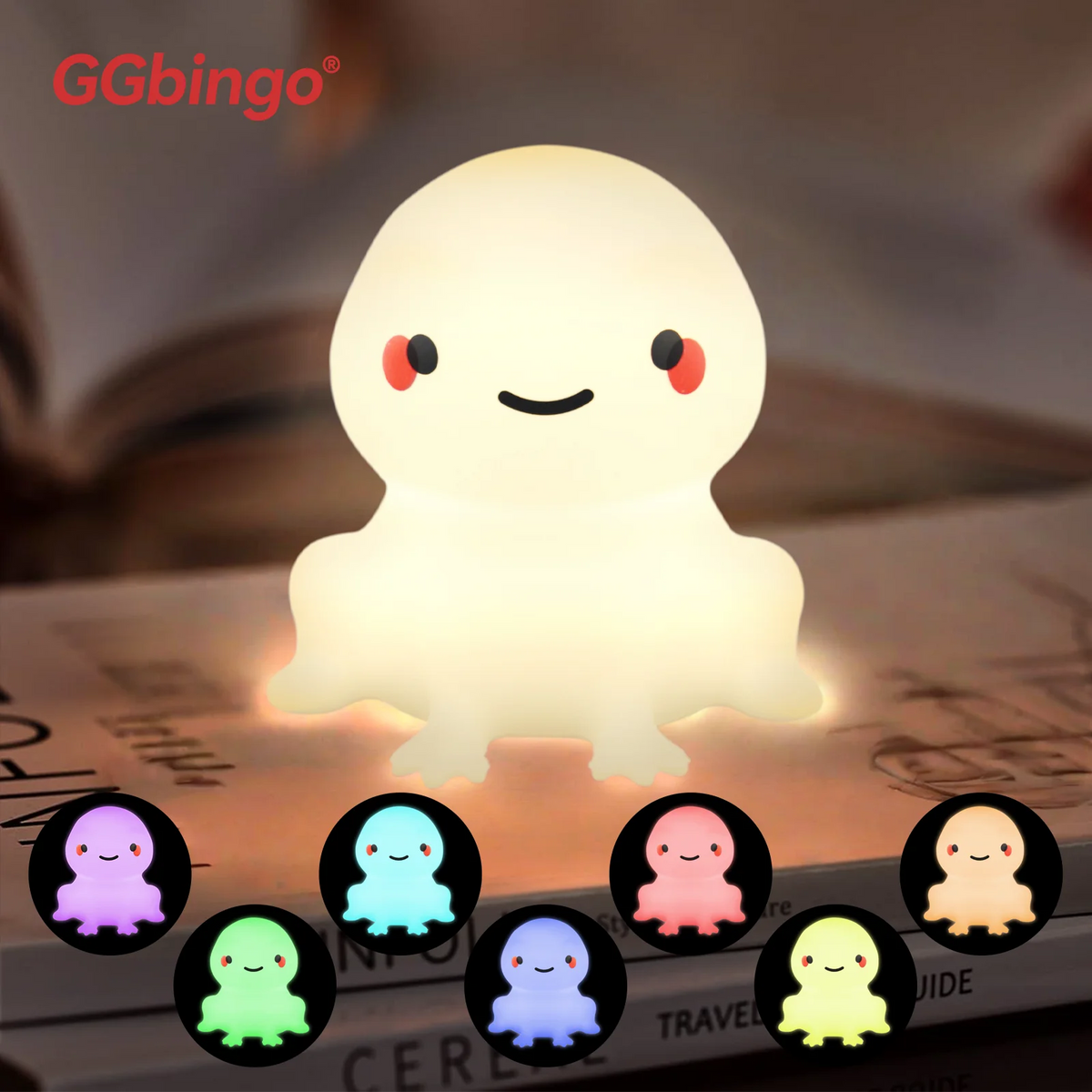 veilleuse animale licorne led change couleur tactile rechargeable table enfant