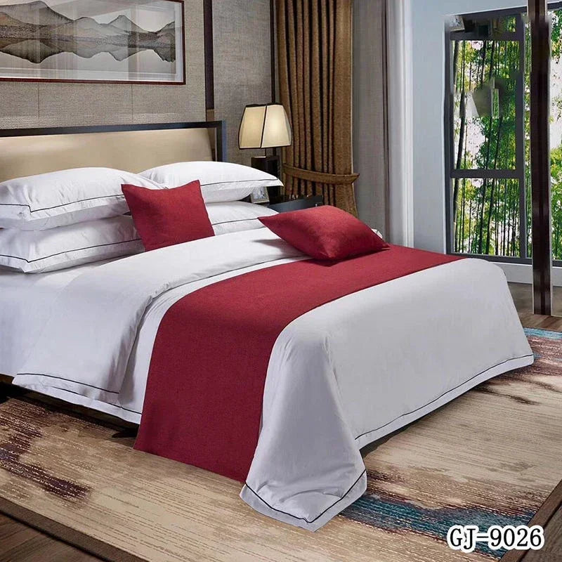 taies d'oreiller solides modernes 2pc polyester coton rouge blanc chambre coucher lit mariage hôtelDecorationSalleDeBain