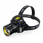lampe frontale led rechargeable usb orange noir bande ajustable haute luminosité modes lumiere signalisation