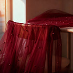 ruban décoratif rouge bordeaux élégant mariage fête noël translucent erotique festive