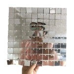 panneau mural décoratif violet bleu blanc doré mosaïque iridescente moderne clips 30cm 30cm