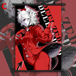 toile anime illustration graphique clips decoration salon blanc rouge noir vertical