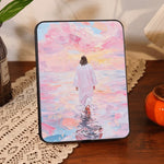 tableau diamanté artificielles peinture abstraite contemporain blanc rose bleu gris toile imperméable pinceau stylo