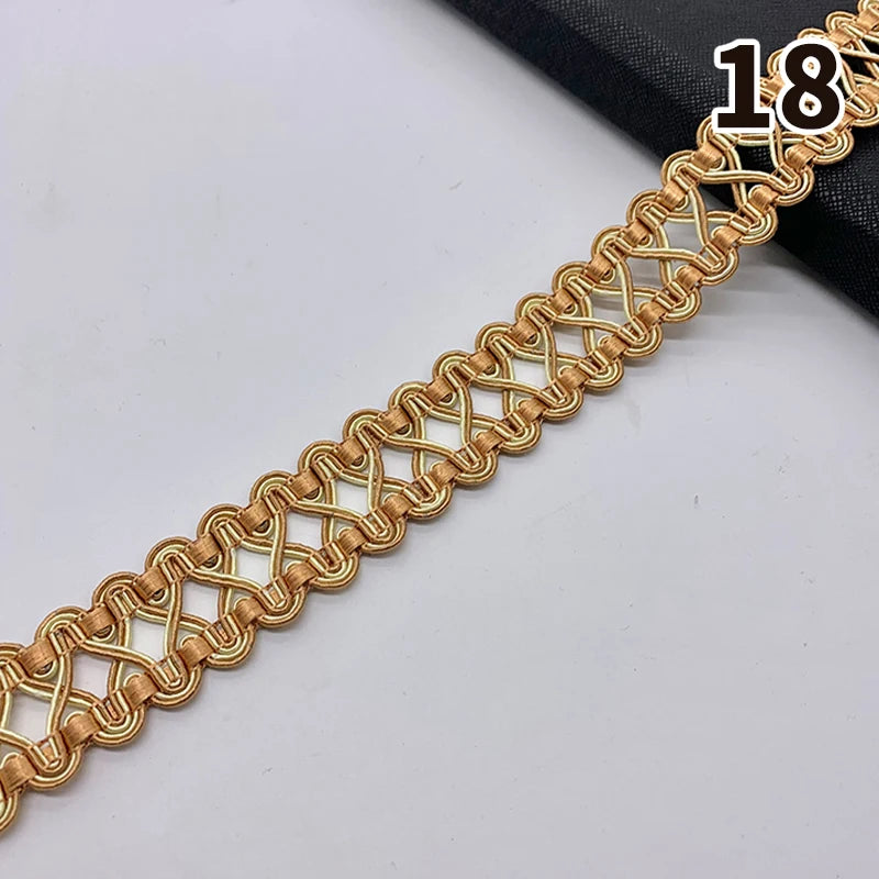 ruban dentelle intégrées largeur 3cm couleurs argent doré classique élégant opaque polyester écologique élastique