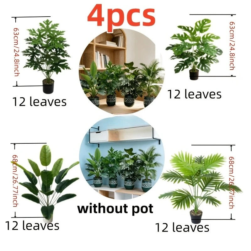 plantes artificielles arbres vertes pots texturés décoration intérieure moderne grande taille feuilles naturelles