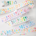 ruban adhésif multicolore numéros géométriques décoratif scrapbooking journal téléphone agenda