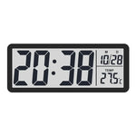 horloge murale digitale affichage température date moderne minimaliste salon