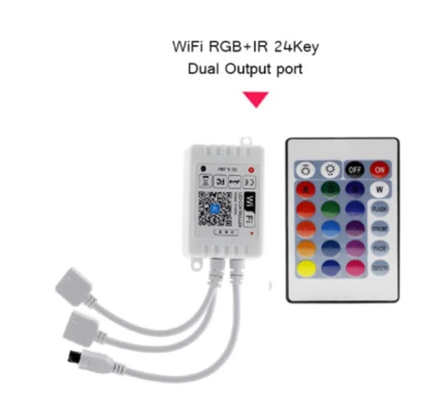 contrôleur led wifi rgbw adhésif moderne télécommande ir qr code blanc technologie bluetooth