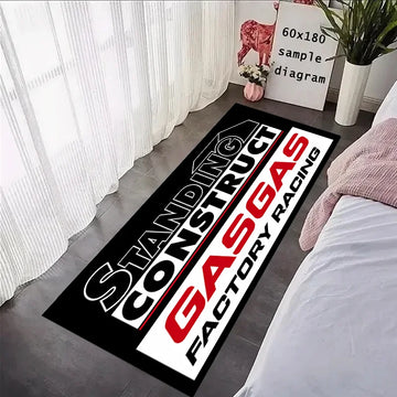 tapis garage moto décoratif antidérapant moderne sport noir blanc rouge bleu maison