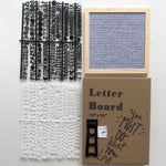 tableau lettres feutre gris bois clair moderne minimaliste support mural intégré alphabet deco chambre