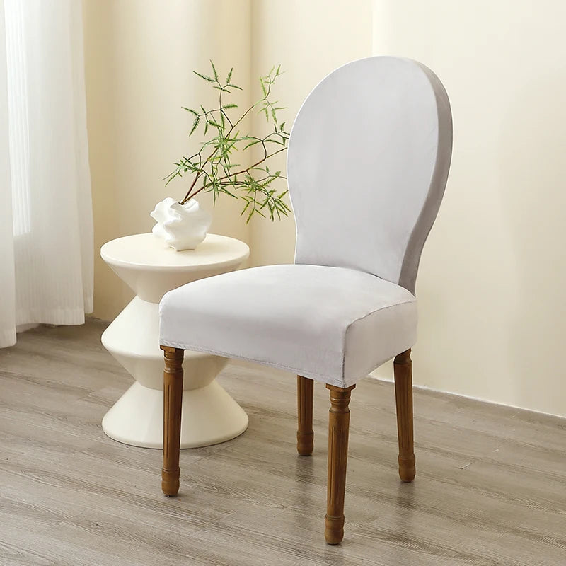 housse chaise moderne velours beige uni protection fauteuil mariage banquethôtel opaque