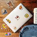 Stickers vinyle imperméables pixel art animaux multicolores adhésifs usage unique adultes adolescents