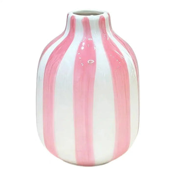 vase céramique rayé rose blanc jaune rouge bleu moderne intérieur décoration fleurs séchées