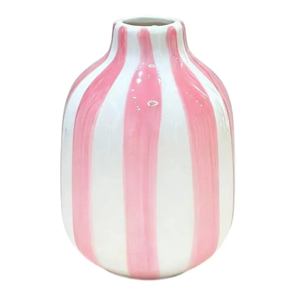 vase céramique rayé rose blanc jaune rouge bleu moderne intérieur décoration fleurs séchées