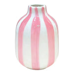 vase céramique rayé rose blanc jaune rouge bleu moderne intérieur décoration fleurs séchées