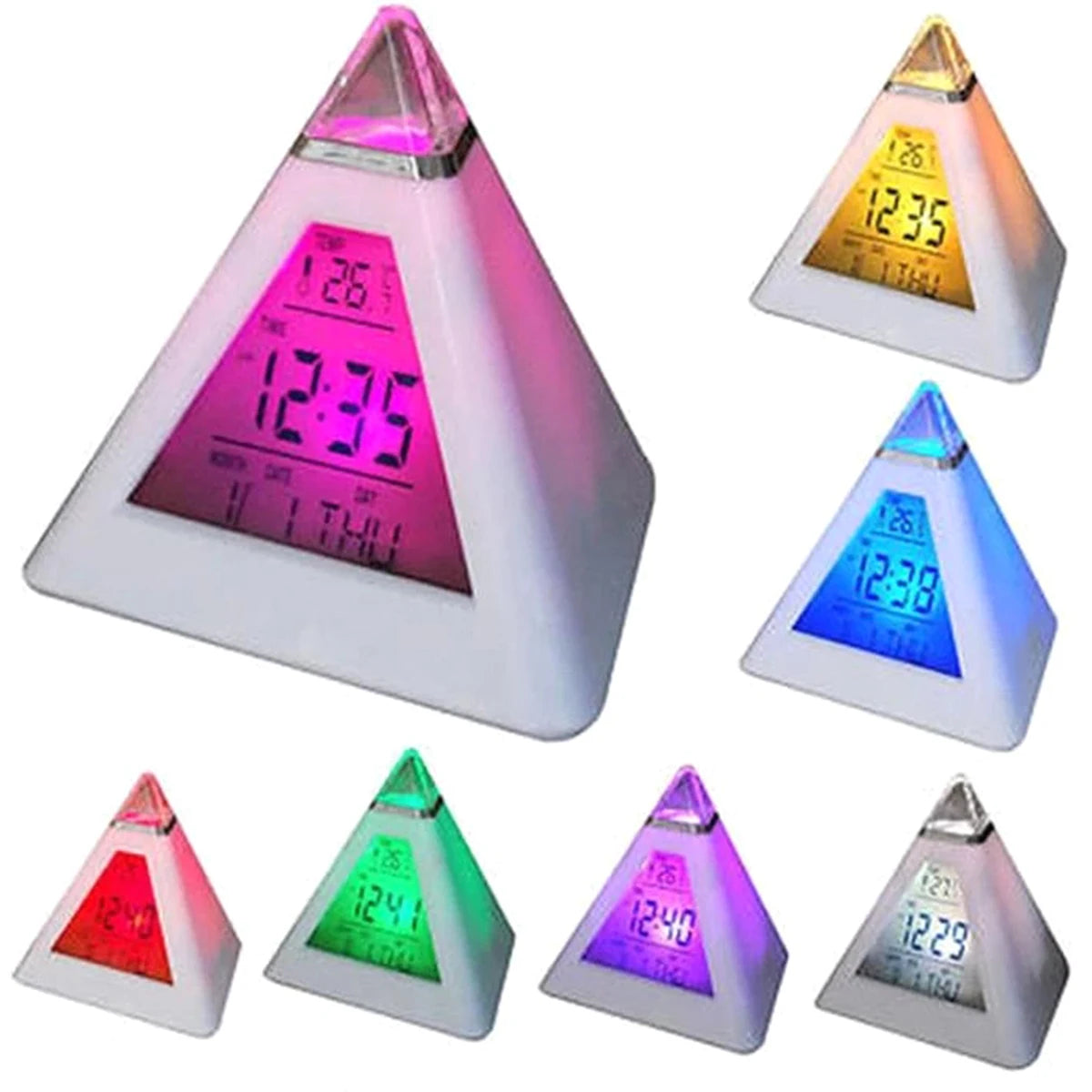 réveil numérique led enfant couleur horloge température moderne arrondi snooze đèn báo thức số