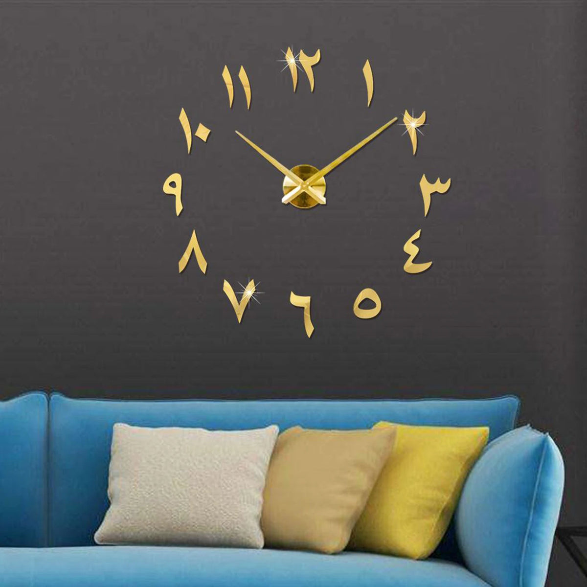 Installation facile de l'horloge autocollante sur un mur lisse