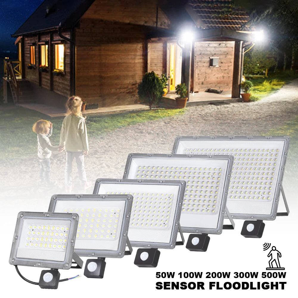 projecteur led moderne ip65 étanche 220v sensor mouvement clips gris métallique 500w 300w 200w