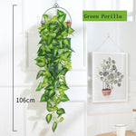 guirlande artificielle feuilles vertes moderne extérieur accrochable 100cm 66feuilles 25cm diameter
