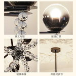 lustre moderne verre noir argenté élégant salon chambre lumière neutre chaude