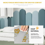coussin tête lit bleu jaune rayures horizontales moderne adhésif 20x50cm festive déco chambre