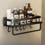 étagère murale moderne étagères aluminium noir serviettes bouteilles pots salle bain cuisine rangement gain