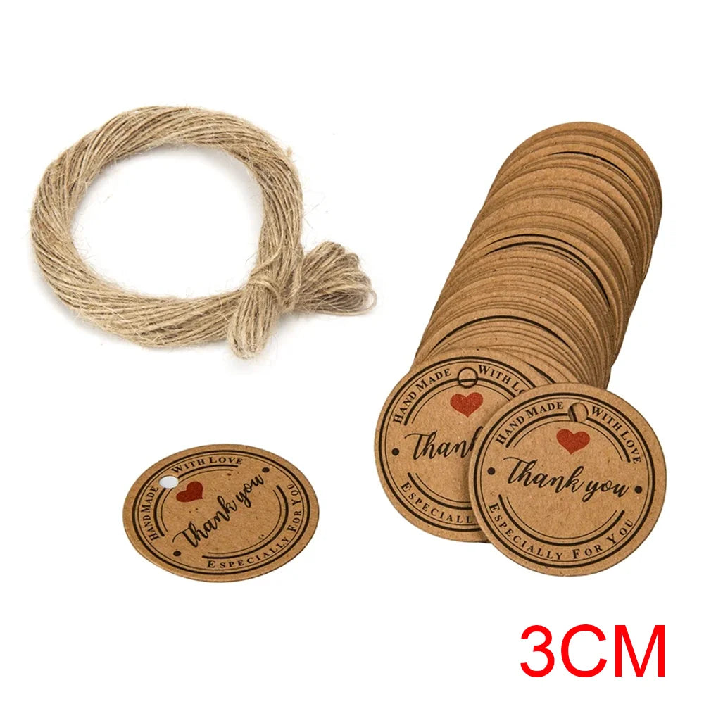 étiquettes rondes marron clair imprimées hand made especialmente para usted sourires écolos 3cm simple