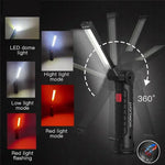 lampe torche multifonction rechargeable aimantée led puissante interrupteur réglages moderne pratique camping travauxurgence