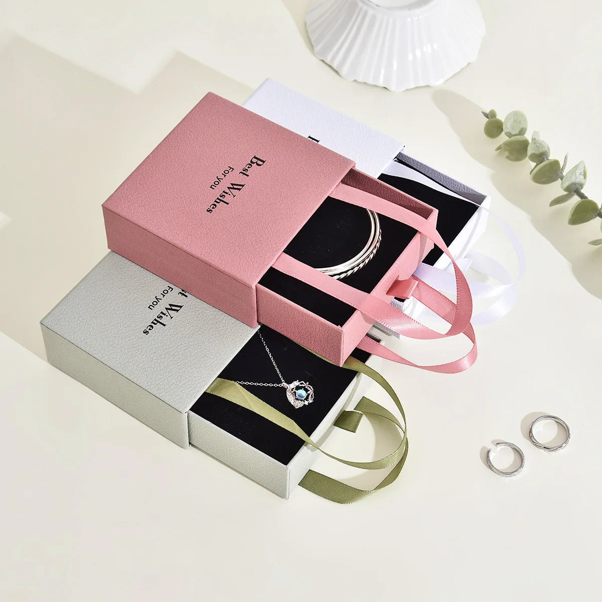 boîte rangement bijoux velours or argent rose élégante strass animaux colliers boucles d'oreilles portable