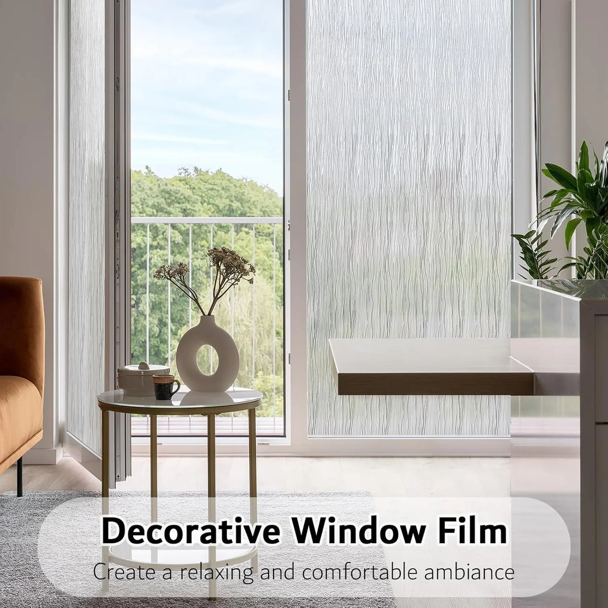 film décoratif pvc anti uv blanc rayures verticales moderne isolation thermique Fenêtre 30x100cm