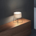 lampe sol moderne led blanc texture rugueuse interrupteur bouton éclairage ambiance chambre salon
