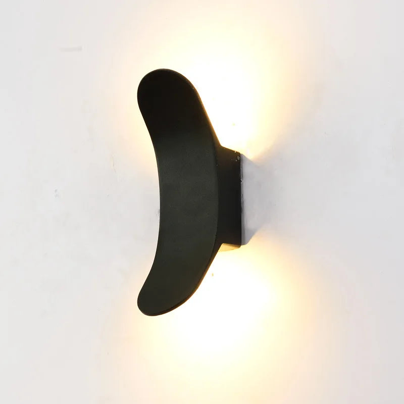 lampe murale led moderne noire étanche ip65 6w 85265v minimaliste mur fixe
