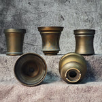 cache pot bronze porcelaine vintage rustique finition métallique plante succulente intérieur fleur unique