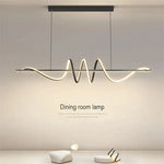 lampe suspendue moderne spirale blanc noir contemporaine télécommande trois modes lumière