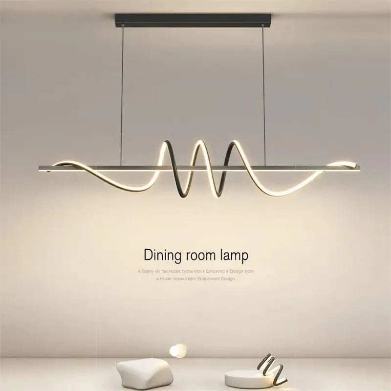 lampe suspendue moderne spirale blanc noir contemporaine télécommande trois modes lumière