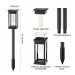lampes solaires autonomes led étanches ip65 classique transparentes noir extérieur allée jardin fixations piquets