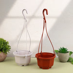 pots suspendus rouge blanc moderne crochet plastique jardin balcon orchidée