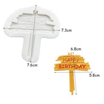 moule silicone happy birthday fondant cupcakes gâteaux décoration pâtisserie biscuits rustique