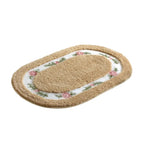 tapis ovale fleurs roses classique antidérapant épais vert rouge bleu clair beige