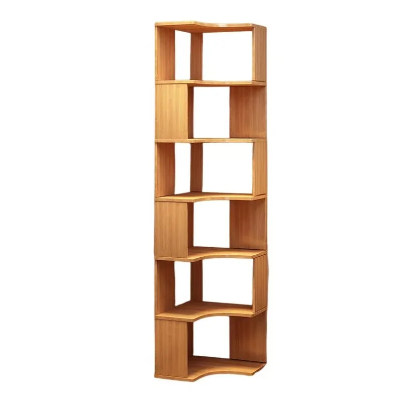 étagère d'angle bois chêne clair moderne adhésive multi fonction rangement livres objets décoration 150cm